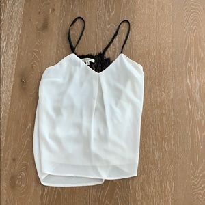White tank top with black lace size women’s M
